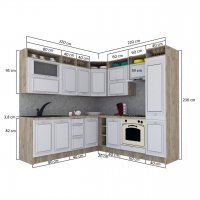Bucatarie de Colt LEEA ART CORNER FRONT MDF PORTAL 220-220 A DR. K002 / decor 191